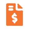 Orange document icon with dollar symbol.