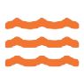 Three orange wavy lines on black background.
